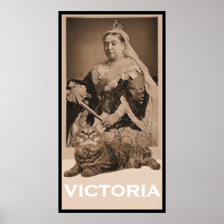 Koningin Victoria en Kat Poster