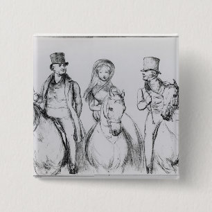 Koningin Victoria, Lord Melbourne en Lord Russell Vierkante Button 5,1 Cm