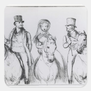 Koningin Victoria, Lord Melbourne en Lord Russell Vierkante Sticker