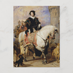Koningin Victoria op paard sidesaddle ca. 1837 Briefkaart
