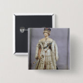 Koningin Victoria-pop Vierkante Button 5,1 Cm (Voorkant /achterkant)