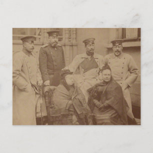 Koningin Victoria, zoon, dochter, Keizer Wilhelm I Briefkaart