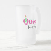 Koningin voor een dag matglas bierpul (Voorkant rechts)