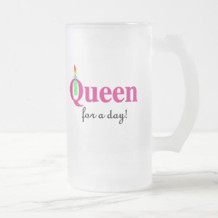 Koningin voor een dag matglas bierpul