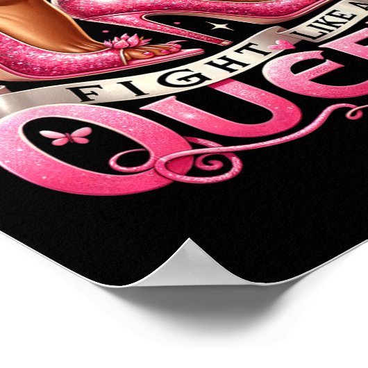 Koningin Vrouw Vecht Als Een Koningin Borstkanker Poster (Hoek)