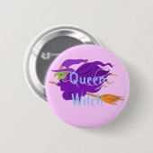 Koningin Witch Classic Witch op een Button in de k (Voorkant /achterkant)