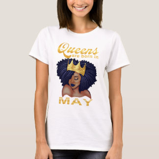 Koningin wordt geboren in mei, gelukkige verjaarda t-shirt