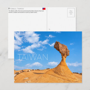 Koninginnekop Rots, Yehliu, Taiwan Reizen Briefkaart