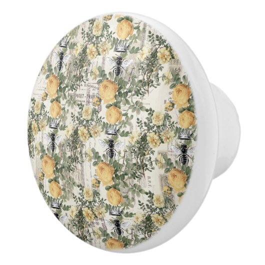  koninginnen en gele rozen keramische knop (Rechts)