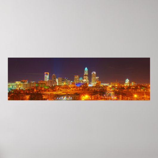 koninginnenstad bij nacht poster (Voorkant)