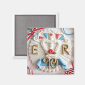 Koningin's 90ste verjaardag viering koelkast magne magneet (Voorkant / Achterkant)