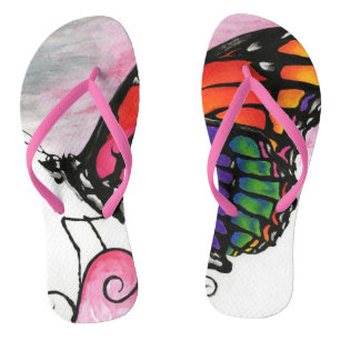 Koninginvlinder Originele Fantasie Kunst met Regen Teenslippers