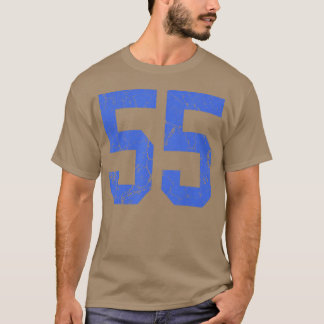 Koningsblauw Nummer 55 Jersey Speler Uniform 55 T-shirt