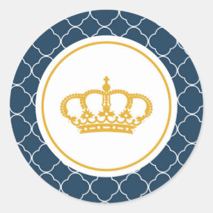 Koningsblauwe Kleine Prins Kroon Sticker