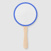 Koningsblauwe ventilator met witte rand – Op maat  Handwaaier (Achterkant)