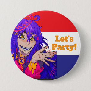Koningsdag anime ronde button 7,6 cm