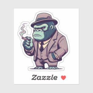 koningsgorilla, maffia gorilla, sticker