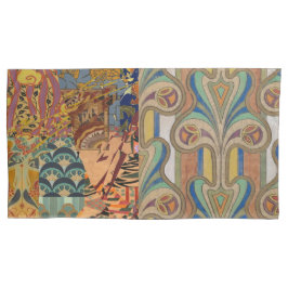 Koningsgrootte Paar kussenslopen met Art Deco Desi