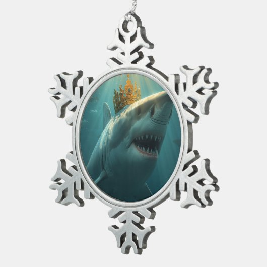 koningshaai tin sneeuwvlok ornament (Rechts)