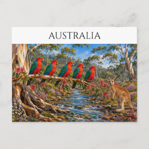 Koningspapegaaienstroom Australië Souvenir Briefkaart