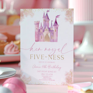 Koninklijk 5-jarig prinsessen feest kaart