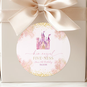 Koninklijk 5-jarig prinsessen feest ronde sticker