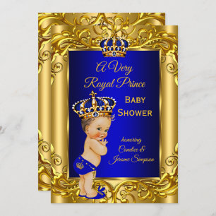 Koninklijk Baby shower - Blauw goudbruin Kaart