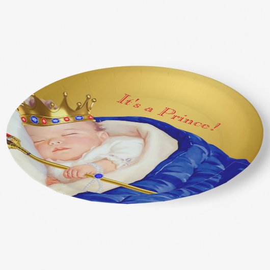 Koninklijk Baby shower van Prins Papieren Bordje (Gekanteld)