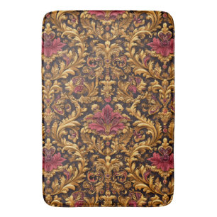 Koninklijk Barok Bloemmotief met Gouden Ornament Badmat