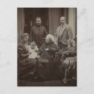 KONINKLIJK BEZOEK TSAAR, TSARINA aan Koningin Vict Briefkaart