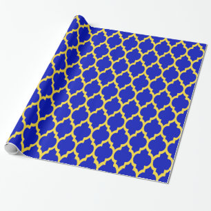 Koninklijk Blauw Ananas Geel Marokkaans #4 Cadeaupapier