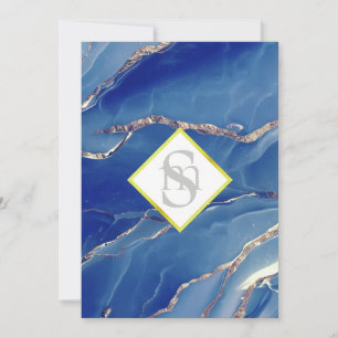 *~ KONINKLIJK BLAUW AR66 QR + RSVP Agaat Bruiloft Kaart