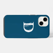 KONINKLIJK BLAUW BLOEMWIT MONOGRAM LETTER D ONTWER iPhone HOESJE (Achterkant horizontaal)