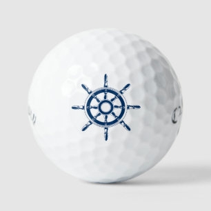 Koninklijk Blauw Boat Rudder Nautisch Ontwerp Golfballen