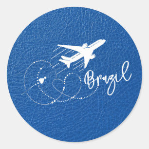 Koninklijk Blauw Brazilië Paspoort Ronde Sticker