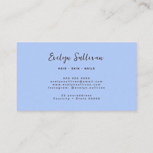 koninklijk blauw en goudblauw visitekaartje (Achterkant)