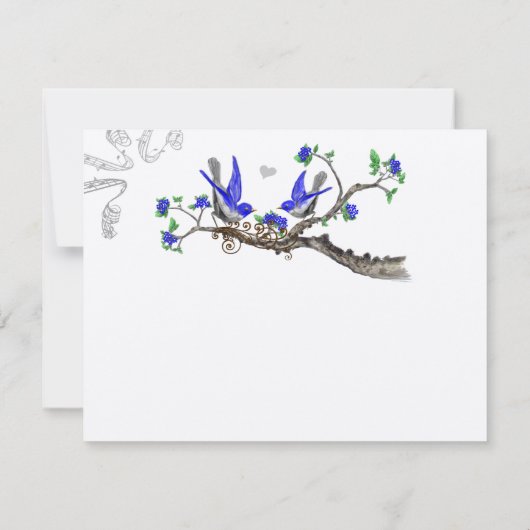 koninklijk blauw en grijs huwelijkRSVP RSVP Kaartje (Achterkant)