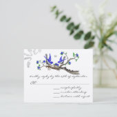 koninklijk blauw en grijs huwelijkRSVP RSVP Kaartje (Staand voorkant)