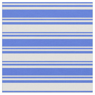 Koninklijk Blauw en Lichtgeel gekleurde Stripes Stof