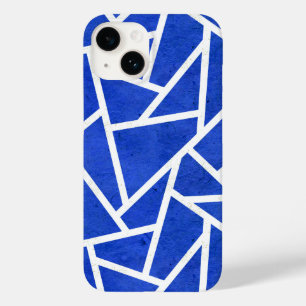 Koninklijk blauw en wit mozaïekpatroon Case-Mate iPhone 14 hoesje