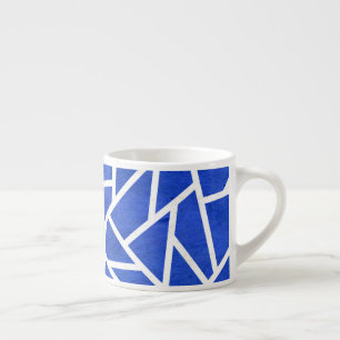 Koninklijk blauw en wit mozaïekpatroon espresso kop