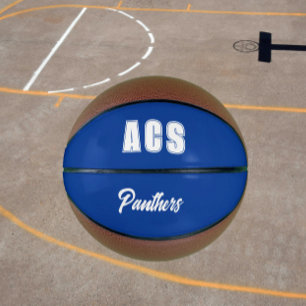 Koninklijk Blauw en Witte Schoolkleuren Team Basketbal