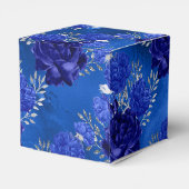 Koninklijk Blauw en Zilver Bloemmotief Bedankdoosjes (Achterkant)