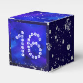 Koninklijk Blauw en Zilver zoet 16 Bedankdoosjes (Voorkant Zijde)