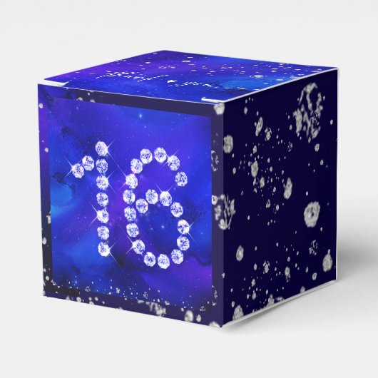 Koninklijk Blauw en Zilver zoet 16 Bedankdoosjes (Voorkant Zijde)