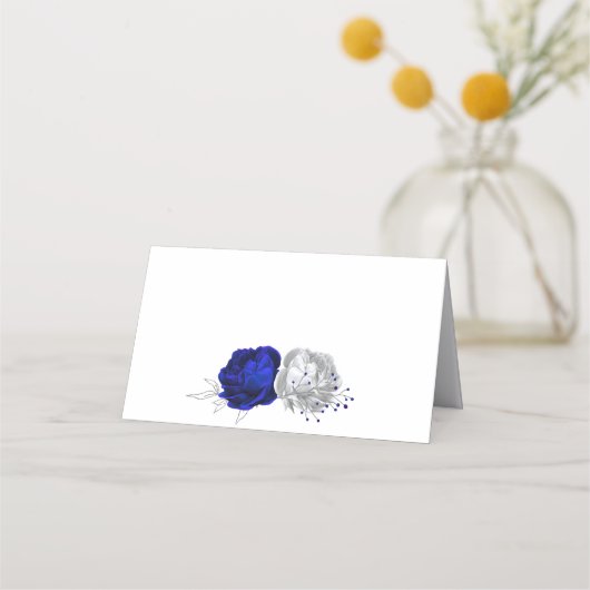 koninklijk blauw en zilverbloemen botanisch (Achterkant)