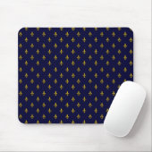 Koninklijk Blauw Fleur De Lis Patroon Muismat (Met muis)