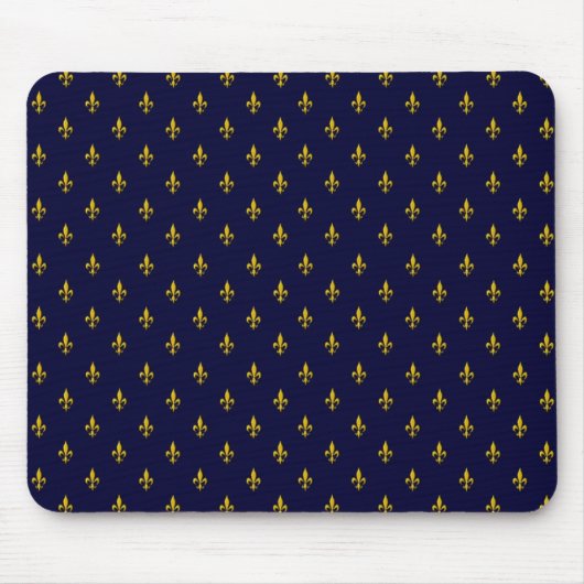Koninklijk Blauw Fleur De Lis Patroon Muismat (Voorkant)