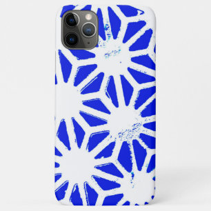 Koninklijk blauw geometrisch patroon iPhone 11 pro max hoesje