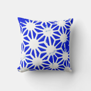 Koninklijk blauw geometrisch patroon kussen